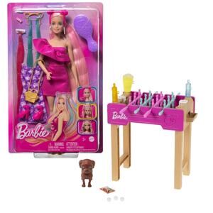 Barbie Fancy Hair Doll & Foosball Table with Dog and Accessories Bundle - NEW‎